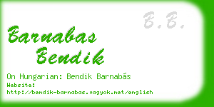 barnabas bendik business card